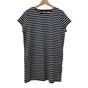 Missguided Black & White Striped Summer Dress w/Pockets sz 14